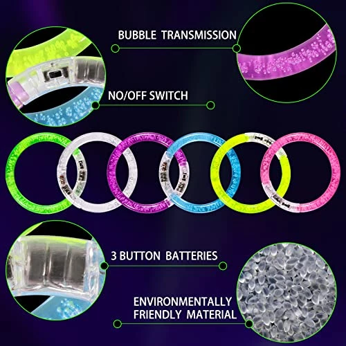 Thuodo 72Pcs Glow Sticks Bulk LED Bracelets, Glow In The Dark Party Supplies For Kids/Adults, Flashing Light Up Toys, 4th Of July Party Favors, Neon Rave Concert Party Games Gifts Accessory 6 Thuodo 72Pcs Glow Sticks Bulk LED Bracelets, Glow In The Dark Party Supplies For Kids/Adults, Flashing Light Up Toys, 4th Of July Party Favors, Neon Rave Concert Party Games Gifts Accessory - Image 4