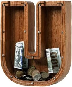 Ladenk Large Wooden Kids Letter Piggy Bank - Piggy Bank For Boys Girls - Alphabet Money Bank With Initial M - Coin Bank Fun Gifts For Birthday, Christmas, Festival, Baby Shower -Folkmanis Toys Shop 51WBhgUxeKL. AC