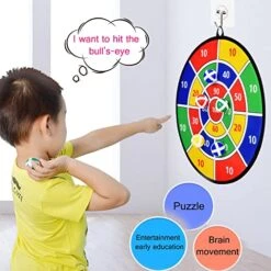 QuRender 29inch Dart Board,1 Sticky Balls Bow And Arrow Launcher,20 Sticky Balls,Toys Gifts For 3 4 5 6 7 8 9 10 11 12 Boys & Girls,Indoor Outdoor Party Sports Play Games Multicolor -Folkmanis Toys Shop 51WFH3ADeOL