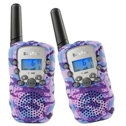 BooTaa 2 Pack Walkie Talkies For Kids, 22 Channels 2 Way Radio With LCD Screen, Long Range Walky Talky Radio Kid Toy Gifts For Boys And Girls