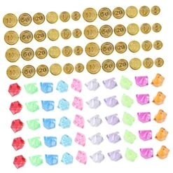 300pcs Gold Coin Props Gems For Stuffed Toys Toys Jewelry Playset Gold Coins Pirate Coins Pirate Party Supplies Game Gold Coins Pirate Playset Treasure Chest