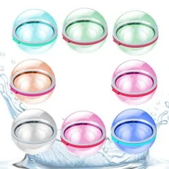 Reusable Water Balloons Self Sealing Easy Quick Fill 8pcs, Summer Water Balls For Boy Girl Ages 3-12, Silicone Balloon Toy Game Ball Fun For Kid Adult Outdoor Backyard Swimming Pool Party Supplies