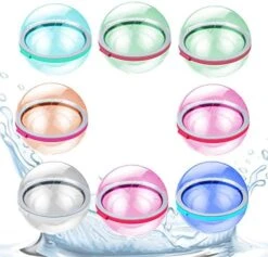Reusable Water Balloons Self Sealing Easy Quick Fill 8pcs, Summer Water Balls For Boy Girl Ages 3-12, Silicone Balloon Toy Game Ball Fun For Kid Adult Outdoor Backyard Swimming Pool Party Supplies -Folkmanis Toys Shop 51WMuwBhc2L. AC
