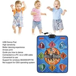 Luqeeg USB Electronic Dance Pad, Light Up Dance Mat Toys For Kids, Non Slip Dancing Step Mat, Portable Interactive Dancing Pad For Computer Video Game, Family Entertainment, Birthday Gift -Folkmanis Toys Shop 51WNHPNaSQL