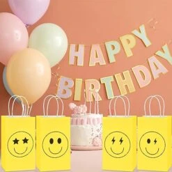 16PCS Smile Face Gift Paper Bags Smile Face Party Supplies Preppy Party Favors Bags Yellow Smile Face Party Goodie Bags Preppy Party Decor Party Decorations For Bachelorette Birthday Baby Shower Dinner Party -Folkmanis Toys Shop 51WV5JnuTNL
