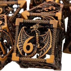 ARUOHHA DND Metal Dice Set 7PCS Hollow D&D Dice With Box, Dungeons And Dragons RPG Polyhedral Dice D+D Role Playing Games D And D Dice Set D20 D12 D10 D8 D6 D4 -Folkmanis Toys Shop 51Wdz0Nf8FL. AC