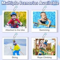 GKTZ Camera For Kids, 180 Rotatable Kids Action Waterproof Camera, 1080P HD Underwater Sport Outside Camera, Children Birthday Toys For 3-12 Years Old Girls Boys With SD Card 32GB