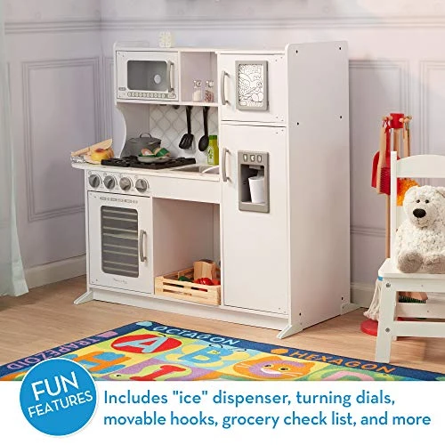 Melissa & Doug Wooden Chef’s Pretend Play Toy Kitchen With “Ice” Cube Dispenser – Kids Kitchen Play Set & Stainless Steel Pots And Pans Pretend Play Kitchen Set For Kids 5 Melissa & Doug Wooden Chef’s Pretend Play Toy Kitchen With “Ice” Cube Dispenser – Kids Kitchen Play Set & Stainless Steel Pots And Pans Pretend Play Kitchen Set For Kids - Image 3