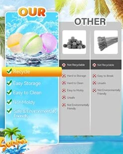 Reusable Magnetic Water Balloons 8 Pcs, Water Bomb Self-sealing Quick Fill, Summer Toy Outdoor Water Toys For Girls And Boys Ages 3+, Outdoor Activities Water Fights, Summer Party, Beach Toys -Folkmanis Toys Shop 51WxZSDVmWL 1