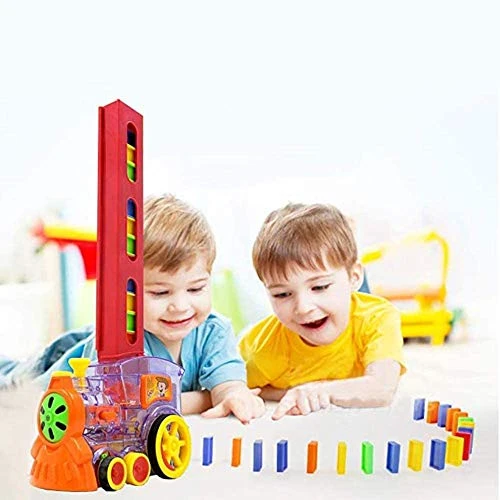 Domino Set Up Train, 80Pcs Domino Train Toy Blocks Set With Lights And Sounds, Creative Christmas Birthday Gifts For Kids 3 Domino Set Up Train, 80Pcs Domino Train Toy Blocks Set With Lights And Sounds, Creative Christmas Birthday Gifts For Kids