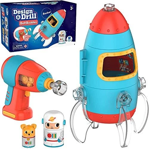 Educational Insights Design & Drill Bolt Buddies Rocket Take Apart Toy With Electric Toy Drill, Preschool STEM Toy, Gift For Boys & Girls, Ages 3+ 8 Educational Insights Design & Drill Bolt Buddies Rocket Take Apart Toy With Electric Toy Drill, Preschool STEM Toy, Gift For Boys & Girls, Ages 3+ - Image 6