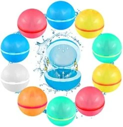 SOPPYCID 16 Pcs Reusable Water Balloons, Easy Quick Fill & Self-Sealing Water Bombs, Soft Silicone Water Splash Ball, Magnetic Water Ball For Outdoor Games, Summer Toy -Folkmanis Toys Shop 51X3HEXM1eL. AC