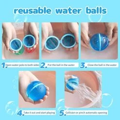 12PCS Reusable Water Balloons, Magnetic Refillable Silicone Water Balloons For Kids Adults, Quick Fill Self Sealing Water Bomb Splash Balls For Pool, Summer Water Toys, Beach Toys (12PCS) -Folkmanis Toys Shop 51X9od9ClEL