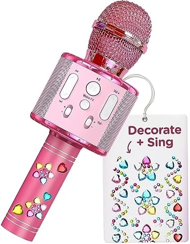 Move2Play, Kids Karaoke Microphone | Personalize With Jewel Stickers | Birthday Gift For Girls, Boys & Toddlers | Girls Toy Ages 3, 4-5, 6, 7, 8+ Years Old 8 Move2Play, Kids Karaoke Microphone | Personalize With Jewel Stickers | Birthday Gift For Girls, Boys & Toddlers | Girls Toy Ages 3, 4-5, 6, 7, 8+ Years Old - Image 6