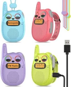 Qniglo Kids Walkie Talkies Rechargeable 3 Pack, Walkie Talkies For Kids With FM VOX Hands-Free Walki Talki With Watch Band & Lanyard For Outdoor Camping Games, Toys Gifts For 3-12 Years Old Boys Girls 29 Qniglo Kids Walkie Talkies Rechargeable 3 Pack, Walkie Talkies For Kids With FM VOX Hands-Free Walki Talki With Watch Band & Lanyard For Outdoor Camping Games, Toys Gifts For 3-12 Years Old Boys Girls -Folkmanis Toys Shop 51XH9v45AmL. AC