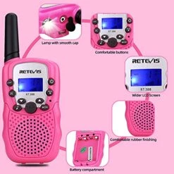 Retevis RT-388 Kids Walkie Talkies Rechargeable, Gifts For 5-13 Year Old Girls Boys, Walkie Talkie With Charging Cable Batteries, 22 CH, Flashlight, Family Holiday Outdoor Camping(Pink,2 Pack) 10 Retevis RT-388 Kids Walkie Talkies Rechargeable, Gifts For 5-13 Year Old Girls Boys, Walkie Talkie With Charging Cable Batteries, 22 CH, Flashlight, Family Holiday Outdoor Camping(Pink,2 Pack) -Folkmanis Toys Shop 51XHJiXeyYS
