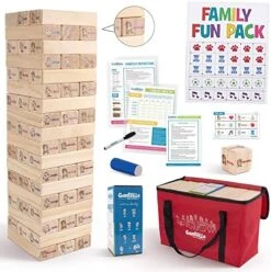 Giantville Giant Tumbling Timber Toy + Dice + Adhesives + Bag - Large Backyard Stacking Blocks Board/Floor Game - Big Wooden Yard Tumble Tower - Oversized Indoor/Outdoor Fun - Grows To Almost 4-feet 12 Giantville Giant Tumbling Timber Toy + Dice + Adhesives + Bag - Large Backyard Stacking Blocks Board/Floor Game - Big Wooden Yard Tumble Tower - Oversized Indoor/Outdoor Fun - Grows To Almost 4-feet -Folkmanis Toys Shop 51XLTOohrAL. AC