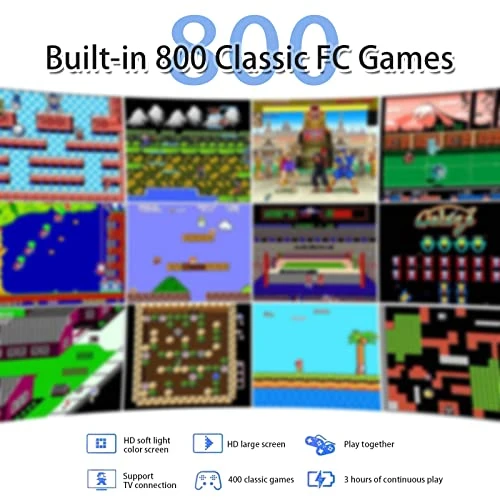 LARSEBEI Handheld Game Console, 3.0-Inch Portable Video Game Console For Kids With 800 Classical FC Games,Supports Two Players And Connects To TV ,1020mAh Rechargeable Battery(Blue) 4 LARSEBEI Handheld Game Console, 3.0-Inch Portable Video Game Console For Kids With 800 Classical FC Games,Supports Two Players And Connects To TV ,1020mAh Rechargeable Battery(Blue) - Image 2