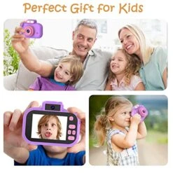 Upgrade Kids Camera, Birthday Gifts For Boys And Girls 3 4 5 6 7 8 9 Year Old, Full HD Video Digital Camera For Kids Toddler Teens, Children Portable Toys Camera With 32GB SD Card -Purple -Folkmanis Toys Shop 51XYl64iSwL
