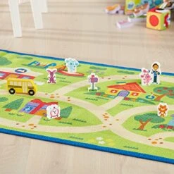 Melissa & Doug Blue's Clues & You! Blue's Neighborhood Activity Rug (44 Inches X 26 Inches Rug, 9 Wooden Play Pieces) -Folkmanis Toys Shop 51XYrAcjlDS