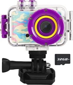 Underwater Kids Camera Toys For Kids 3-8 Boys Girls, Waterproof Kids Digital Camcorder Sports Video Camera, Toddler Kids Toys For 3 4 5 6 7 8 Year Old Birthday Gifts With 32GB SD Card(Blue) -Folkmanis Toys Shop 51XfeDeITaL. AC