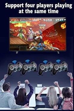 Wireless Retro Game Console - Shelein Retro Game Stick Plug & Play Video TV Game Stick With 10000+ Retro Games Built-in, 9 Emulators, 4K HDMI, Dual 2.4G Wireless Controllers (64G 15000 Games) -Folkmanis Toys Shop 51XhjAgrppL