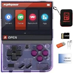 Miyoo Mini Plus Handheld Game Console 3.5 Inch Classic System Retro Video Games Consoles Portable Rechargeable Hand Held 128G With Case Purple -Folkmanis Toys Shop 51XkuFN0FtL. AC