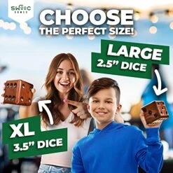 SWOOC Games - Yardzee, Farkle & 20+ Games - Giant Yard Dice Set (All Weather) With Wooden Bucket, 5 Big Laminated Score Cards, And Dry Erase Marker - Jumbo Backyard Lawn Games -Folkmanis Toys Shop 51XnhRD4tzL
