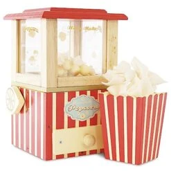 Le Toy Van - Wooden Honeybake Retro Popcorn Machine | Cinema, Kitchen Or Movies Pretend Play | Movie Night Role Kids Play Toy