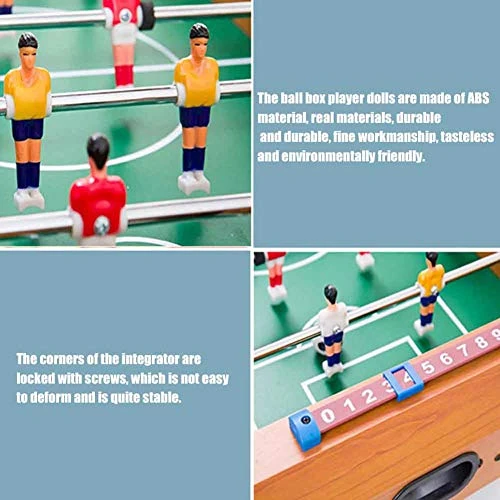 14" Foosball Table, Wooden Soccer Game Tabletop For Kids Educational Toy, Mini Indoor Table Soccer Set For Game Rooms, Parties, Family Night 6 14" Foosball Table, Wooden Soccer Game Tabletop For Kids Educational Toy, Mini Indoor Table Soccer Set For Game Rooms, Parties, Family Night - Image 4