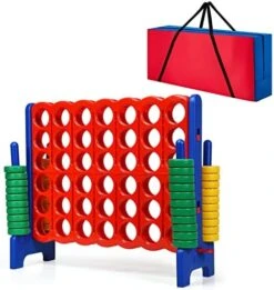 COSTWAY Jumbo 4-to-Score Giant Game Set With Storage Carrying Bag, 4 In A Row For Kids And Adults, Game Set With 42 Jumbo Rings & Quick-Release Slider, Perfect For Family Game 19 COSTWAY Jumbo 4-to-Score Giant Game Set With Storage Carrying Bag, 4 In A Row For Kids And Adults, Game Set With 42 Jumbo Rings & Quick-Release Slider, Perfect For Family Game -Folkmanis Toys Shop 51Xtpx6HOOL. AC