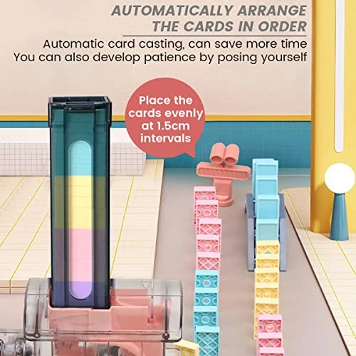 HOTBEST 80 Pcs Upgrade Domino Train Set ElectricDominos Train Blocks Set With Light Sound Steam Function Reusable Automatic Domino Brick Laying Toy Train Educational Game For Kids (Pink) 5 HOTBEST 80 Pcs Upgrade Domino Train Set ElectricDominos Train Blocks Set With Light Sound Steam Function Reusable Automatic Domino Brick Laying Toy Train Educational Game For Kids (Pink) - Image 3