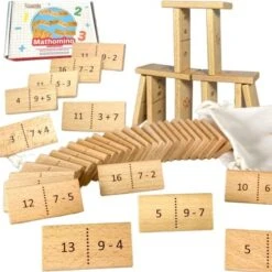 Multiplication Domino Math Game | Wooden Educational Algebra Toy | Learning Times Tables Dominoes For Classroom, Homeschooling 3rd 4th Grade -Folkmanis Toys Shop 51Y2b1lOmLL. AC