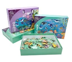 RELOVS Jigsaw Puzzles For Kids Ages 4-8, 8-10, Children Interesting Animal Shaped Puzzle Learning Educational Toys Gifts Games For Boys And Girls (Crocodile-154 Pieces) -Folkmanis Toys Shop 51Y5rMFFDdL