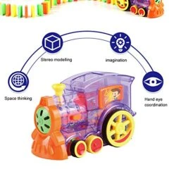 Taidda Cartoon Domino Toy, Children Early Learning Building Block Set Automatically Electric Educational Toys, Colorful Plastic For Children Spread DominoesTransparent Type 6 -Folkmanis Toys Shop 51Y74i41vIL