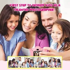 Kids Camera,Upgrade HD Digital Camera For Toddlers, Kid Camera Toys For 4 Year Old Girls Boys, Christmas Birthday Gifts For Age 3 4 5 6 7 8 9 10 Year Old With 32GB SD Card & Silicone Cover (Pink) -Folkmanis Toys Shop 51Y7qC8Pd2L
