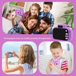 Leutsin Upgrade Kids Selfie Camera,Digital Camera For Kids Toy Gift, 4800 W Front And Rear 1080P HD Children's Digital Camera, Video And Games, With Flashlight, 800mah Battery (Purple) -Folkmanis Toys Shop 51YBdAZKr4L
