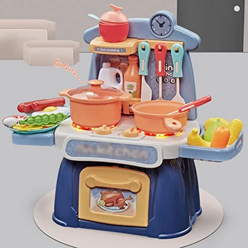 MIS1950s Kitchen Play Set With Accessories- Mini Kitchen Set With Realistic Light Sound - Indoor Games Kitchen Cooking Playset -Christmas Halloween Holiday Toys For Toddlers Children & Girls 3 MIS1950s Kitchen Play Set With Accessories- Mini Kitchen Set With Realistic Light Sound - Indoor Games Kitchen Cooking Playset -Christmas Halloween Holiday Toys For Toddlers Children & Girls