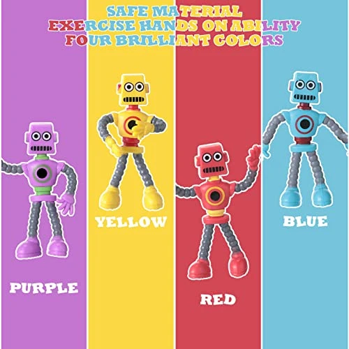 Fidget Toys Bendable Robot Figures Stress Relief Flexible Bendy Toys Robot Transforming Decompression Toys Robot Party Favors For Goody Bag Stuffers Goody Bags, Prizes, Pinatas, 4 Colors (32 Pcs) 4 Fidget Toys Bendable Robot Figures Stress Relief Flexible Bendy Toys Robot Transforming Decompression Toys Robot Party Favors For Goody Bag Stuffers Goody Bags, Prizes, Pinatas, 4 Colors (32 Pcs) - Image 2