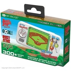 My Arcade All Star Stadium Pocket Player- Portable Gaming System With 307 Retro Games, 2.75" Screen -DGUNL-4129,White / Green -Folkmanis Toys Shop 51YT9oLAbsL