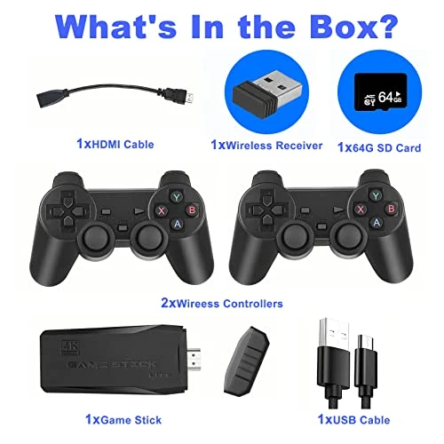Wireless Retro Game Console,Retro Game Stick,Nostalgia Stick Game,4K HDMI Output,Plug And Play Video Game Stick Built In 10000+ Games,9 Classic Emulators, With Dual 2.4G Wireless Controllers(64G) 5 Wireless Retro Game Console,Retro Game Stick,Nostalgia Stick Game,4K HDMI Output,Plug And Play Video Game Stick Built In 10000+ Games,9 Classic Emulators, With Dual 2.4G Wireless Controllers(64G) - Image 3