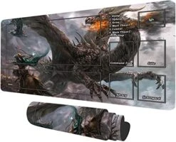 TCG Playmat With Zones 23.6x13.7 Inches Dragon Mouse Pad Board Game Trading Card Play Mat With Zones For MTG TCG CCG Cards Gaming Big Table Card Game Mats Deck Playmat Computer Desk Mat -Folkmanis Toys Shop 51YhH XxaxL. AC