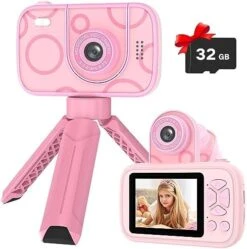 Teslahero Kids Camera Toys For 3-12 Years Old Boys Girls,Children's Camera With Flip-up Lens For Selfie & Video,HD Digital Camera,Christmas Birthday Party Gifts For Child Age 3 4 5 6 7 8 9 (Purple) -Folkmanis Toys Shop 51Yl0FDdMlL. AC