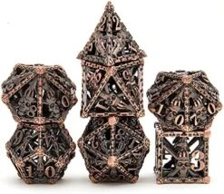 Metal Dice Set D&D, Dungeons And Dragons DND Dice Set, Retro Number Rainbow Unique Polyhedron Game Metal Dice Set -Folkmanis Toys Shop 51Ym1GobU2L. AC