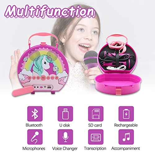 Kids Karaoke Machine For Girls Boys With 2 Microphones Toddler Singing Bluetooth Toys Children Karaoke Singing Machine Recording Voice Changing Speaker For Party Age 3-12 5 Kids Karaoke Machine For Girls Boys With 2 Microphones Toddler Singing Bluetooth Toys Children Karaoke Singing Machine Recording Voice Changing Speaker For Party Age 3-12 - Image 3