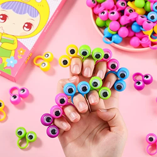 120 Pcs Eyeball Ring, Eye Finger Puppets, Wiggly Plastic Finger Eyeballs, Colorful Wiggly Eyes Rings Party Favor Toys For Classroom Reading Girls Boys Birthday Party Favors Game 5 120 Pcs Eyeball Ring, Eye Finger Puppets, Wiggly Plastic Finger Eyeballs, Colorful Wiggly Eyes Rings Party Favor Toys For Classroom Reading Girls Boys Birthday Party Favors Game - Image 3