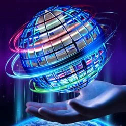 Flying Orb Ball Toy 2023 Upgraded, Hover Orb Ball With Lights, Hand Controlled Flying Spinner Mini Drone Ball, Magic Boomerang Ball Drone, Cool Toys Birthday Gift For Kids Adults Indoor Outdoor (Blue)