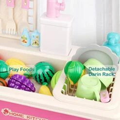 DeAO Kitchen Toy Sink Toys With Cutting Food,Electric Dishwasher Playing Toy With Running Water, Role Playing Game Pretend Food,44 PCS Kitchen Accessories Set For 3 4 5 Years Old Girls Boys -Folkmanis Toys Shop 51Z8kaB3IXL