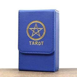 Black Lotus 80 Cards Capacity Tarot Storage Box PU Leather Oracle Organizer Case Game Double Layer Collection Flip Cover Holder (Blue), (tarot Box) -Folkmanis Toys Shop 51ZGDrAOALL