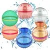 Reusable Water Balloons, Quick Easy Fill Self-Sealing For Water Fight Games, Swimming Pool Toy, Silicone Refillable Water Splash Ball, Water Bombs Outdoor Activities Kids/Adults, Summer Fun Water Toy